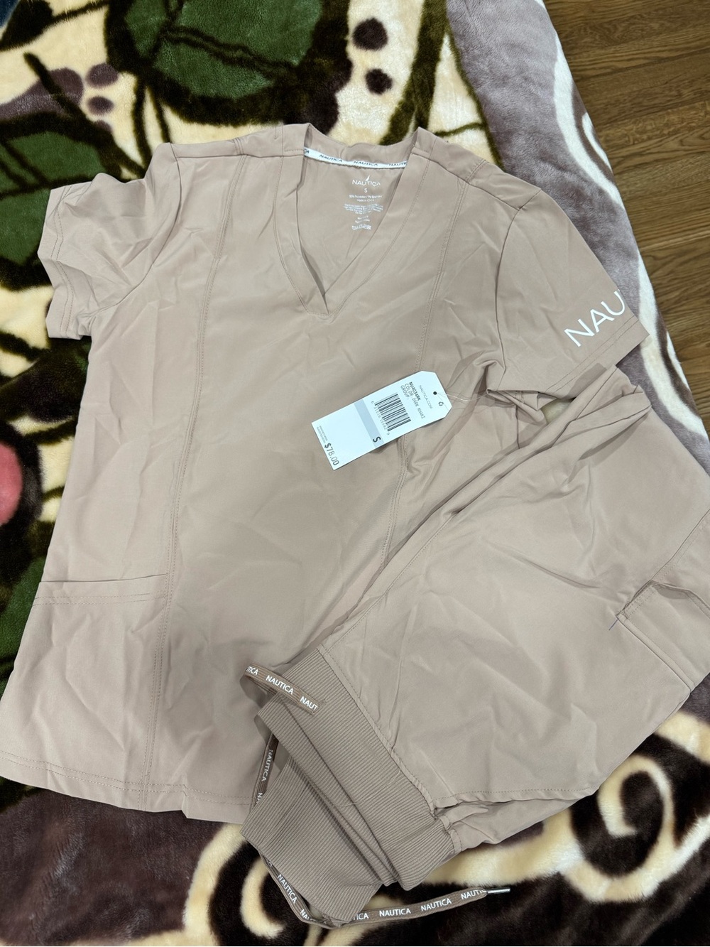 Nautica Women's V-Neck Top in Beige